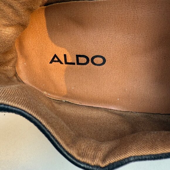 Aldo Mens Black Leather Oxford Shoes Size 10.5 - Picture 5 of 9